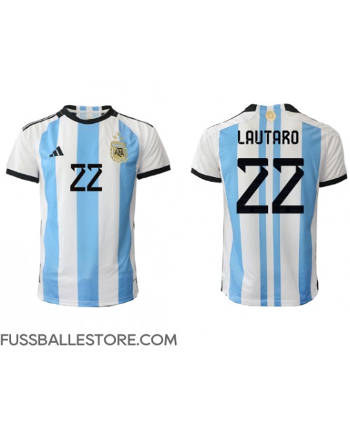 Günstige Argentinien Lautaro Martinez #22 Heimtrikot WM 2022 Kurzarm